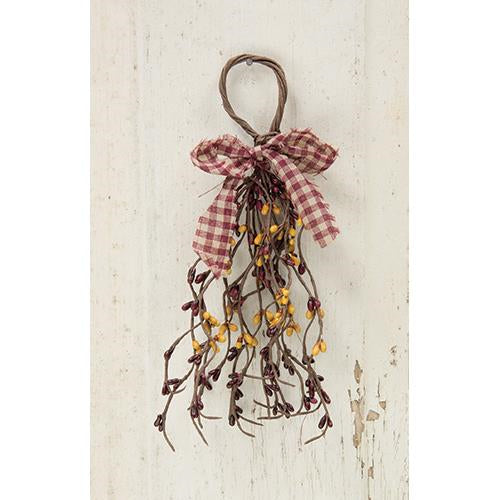 Pip Berry Wispy Teardrop Burgundy and Old Gold (Pack of 4)