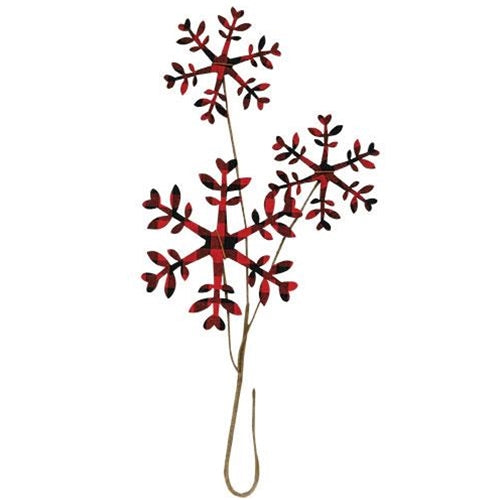 Buffalo Gingham Snowflake Pick 14" (Pack of 4)