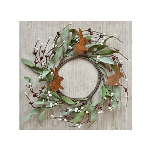 Rusty Bunny & Pips Wreath (Pack of 4)