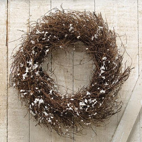 Snowy Angel Hair Vine Wreath 10" (Pack of 4)