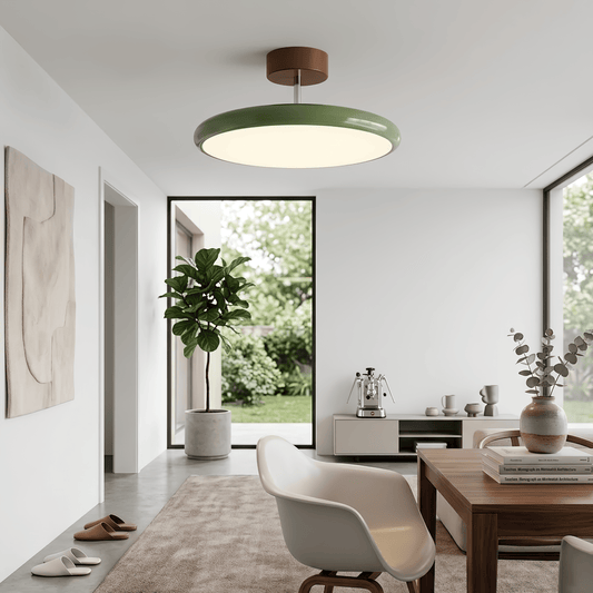 French Retro Cream Saucer Ceiling Lamp