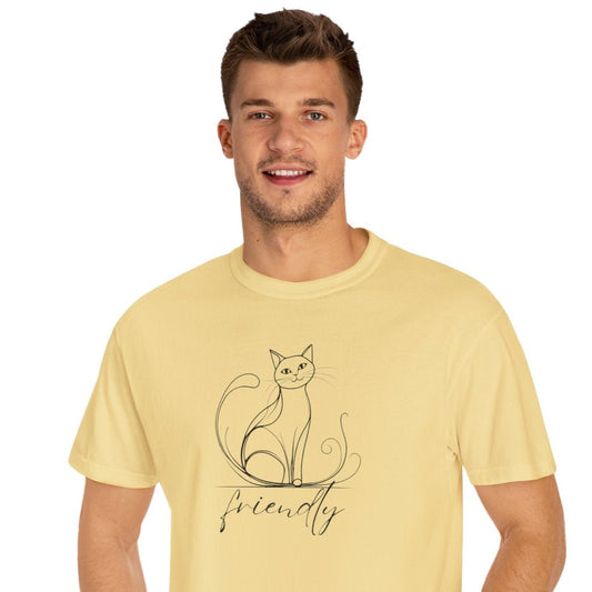Friendly Cat Lover's Unisex Garment-Dyed T-Shirt