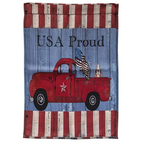USA Proud Red Truck Garden Flag (Pack of 2)