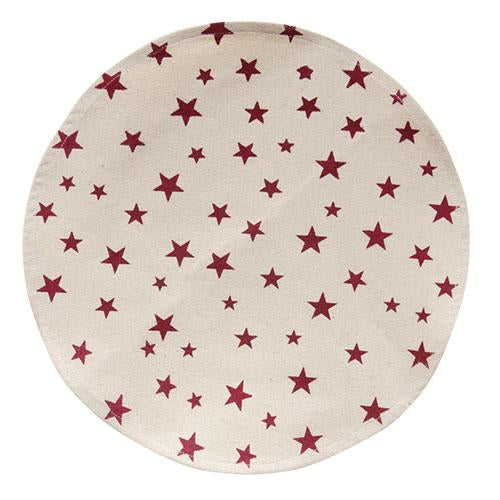 Round Mat w/Red Stars (Pack of 4)