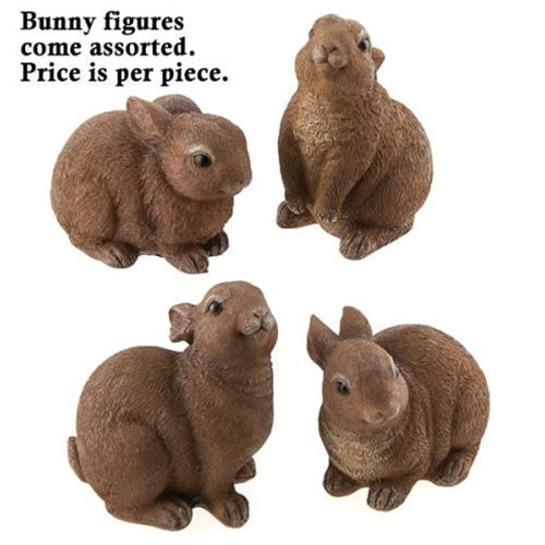 Resin Brown Bunny 4 Asstd. (Pack of 4)