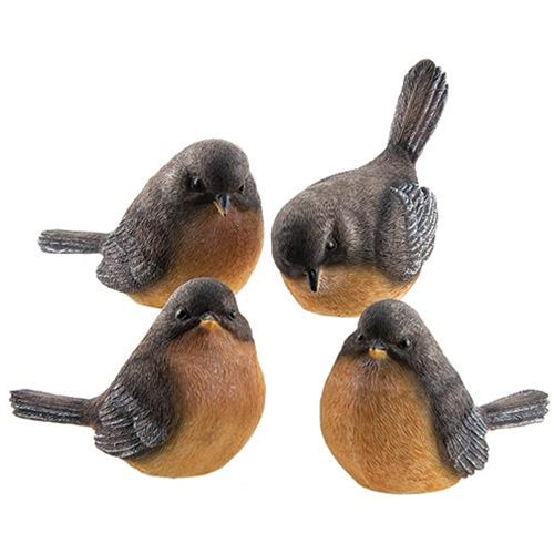 Large Resin Robin 4 Asstd. (Pack of 4)