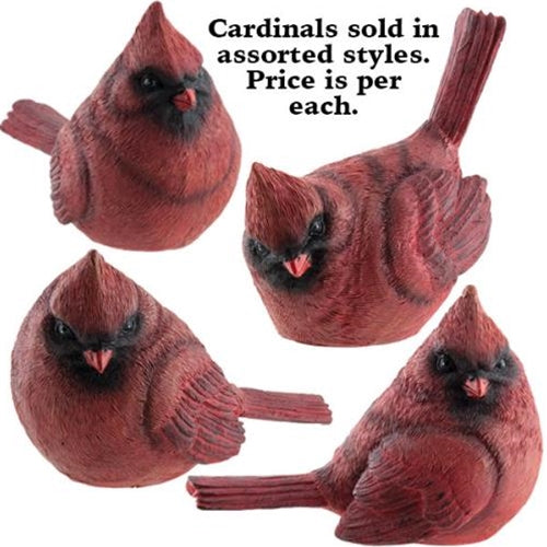 Large Resin Red Cardinal 4 Asstd. (Pack of 4)
