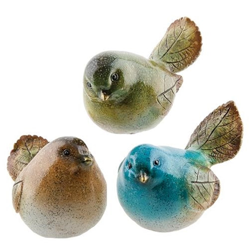 Resin Leaf Bird 3 Asstd. (Pack of 4)