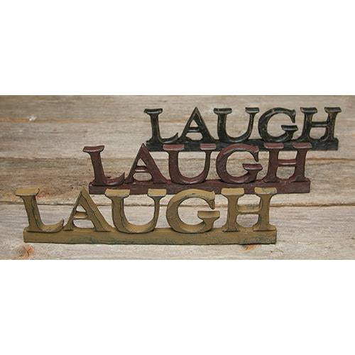 (*Laugh Resin Sign 3 Asstd.) (Pack of 4)