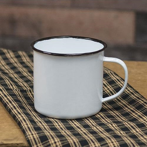 Black Rim Enamel Soup Mug (Pack of 4)