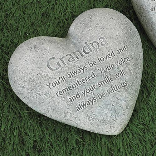 Grandpa Cement Heart Memorial (Pack of 4)