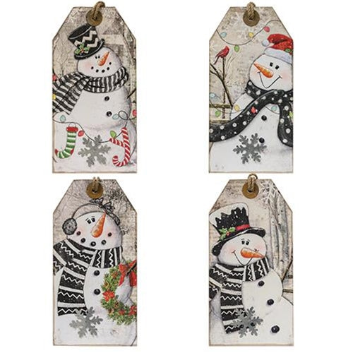 Christmas Tag Plaque 4 Asstd. (Pack of 4)