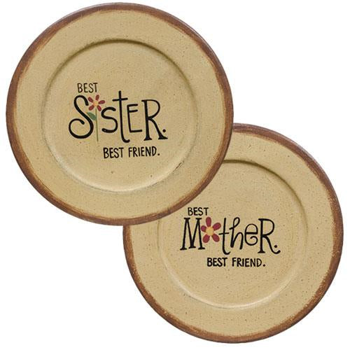*Mother & Sister Flower Plate 2 Asstd. (Pack of 4)