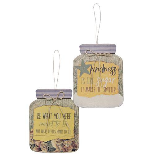 *Spool/Sugar Mason Jar 2 Asstd. (Pack of 4)