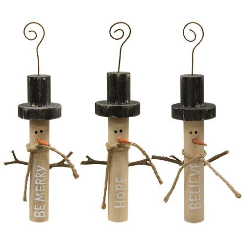 Be Merry Snowman Ornament 3 Asstd. (Pack of 4)
