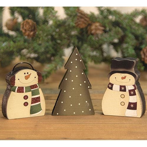 3/Set Snowman/Tree Blocks (Pack of 4)