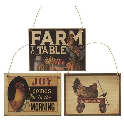 Farm to Table Ornament 3 Asstd. (Pack of 4)