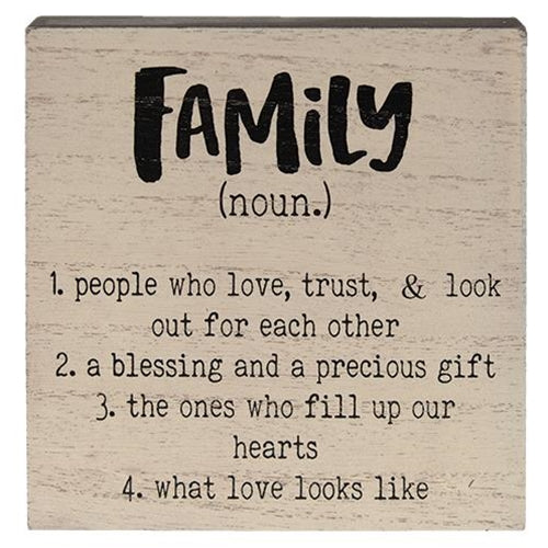 Family Definition Box Sign (Pack of 4)