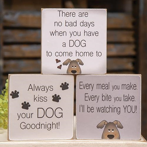 Always Kiss Your Dog Goodnight Block 3 asstd. (Pack of 4)