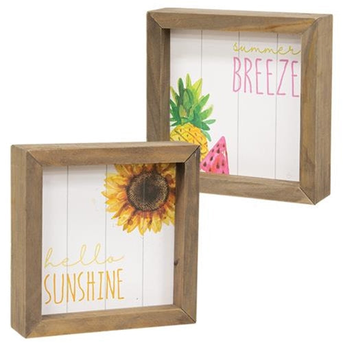 Hello Sunshine Two-Sided Framed Sign (Pack of 4)