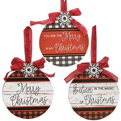 Merry Christmas Bulb 3 Asstd. (Pack of 4)