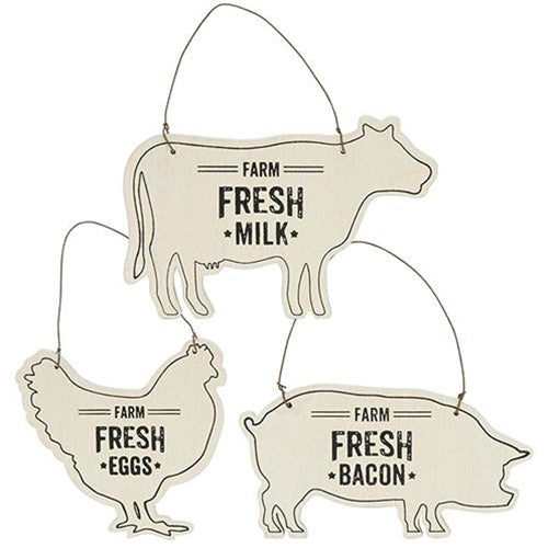 3/Set Cow Pig Chicken Ornaments (Pack of 4)