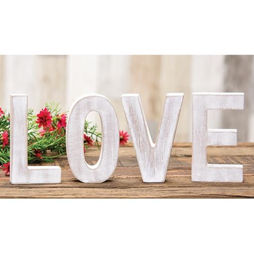 4/Set LOVE Rustic White Letters (Pack of 4)