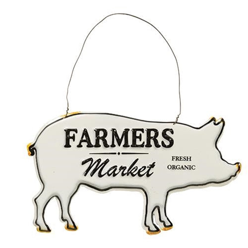 Farmers Market Pig Ornament (Pack of 4)