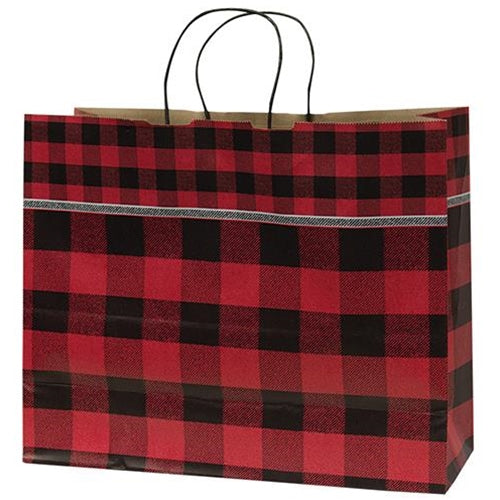 Red Buffalo Check Gift Bag Large (Pack of 4)