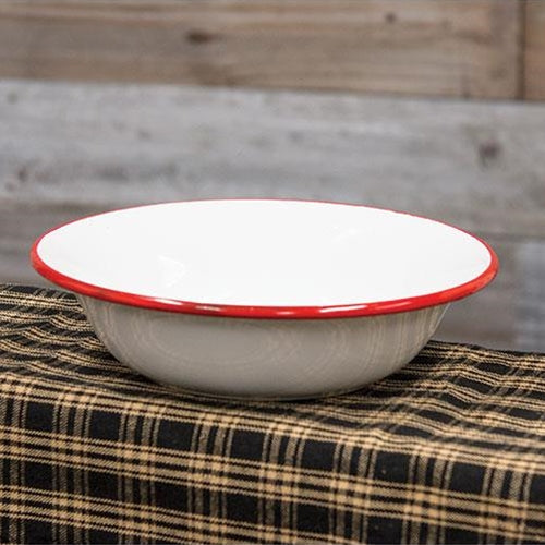 Red Rim Enamel Soup Bowl (Pack of 4)