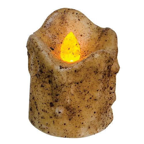 Burnt Ivory Mini Dripped Timer Pillar (Pack of 4)