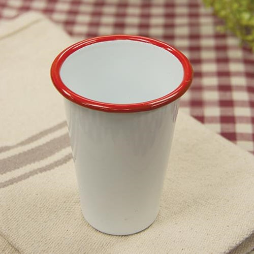 Red Rim Enamel Tumbler (Pack of 4)