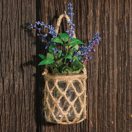 Glass Jar w/ Rope Net (Pack of 4)
