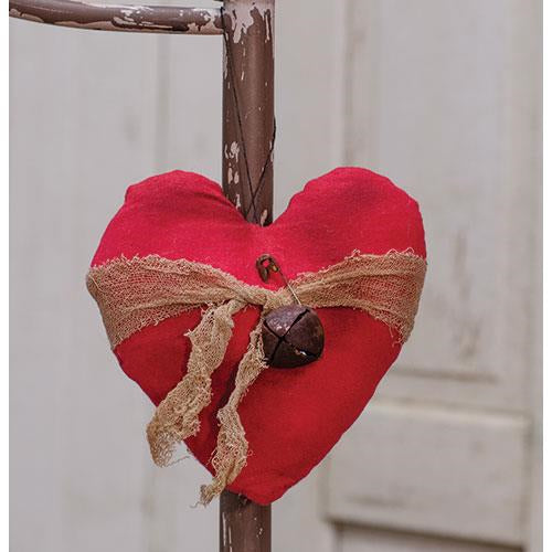 Heart Ornament w/ Rusty Bell (Pack of 4)