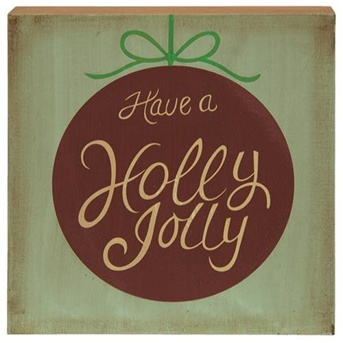 *Merry & Bright Box Sign 3 asst. (Pack of 4)