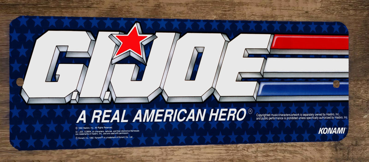 GI JOE Arcade Marquee 4x12 Metal Wall Sign Retro 80s Video Game
