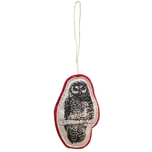 Printed Felt Owl Orn (Pack of 4)