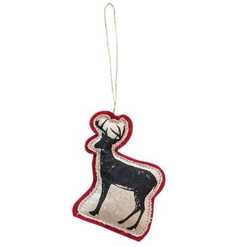 Printed Felt Reindeer Ornament (Pack of 4)