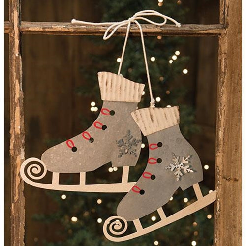 Tin Ice Skates Ornament (Pack of 4)