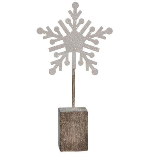 Snowflake with Clip on Block 6.5" (Pack of 4)