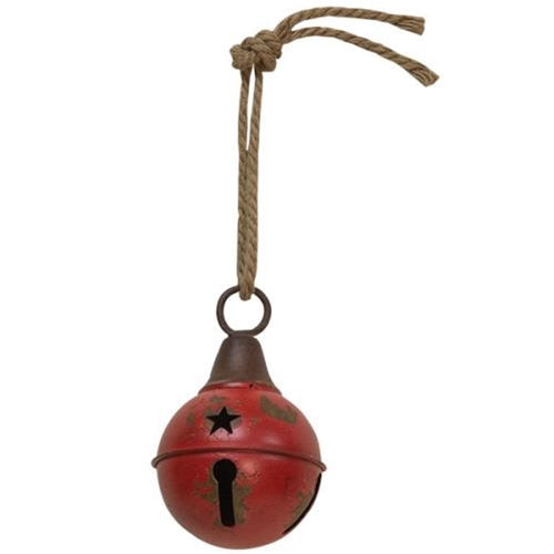 Aged Red Jingle Bell 4" (Pack of 4)