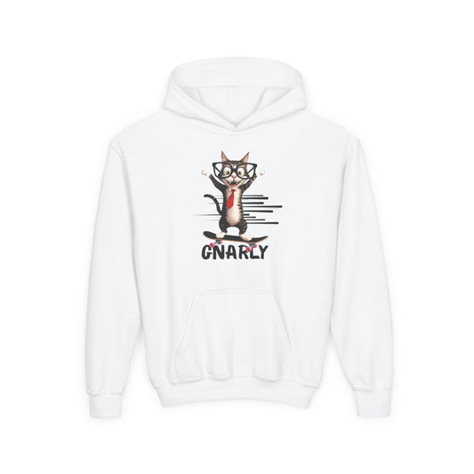 Gnarly Cat Youth Hoodie - Cool & Fun Sweatshirt for Kids