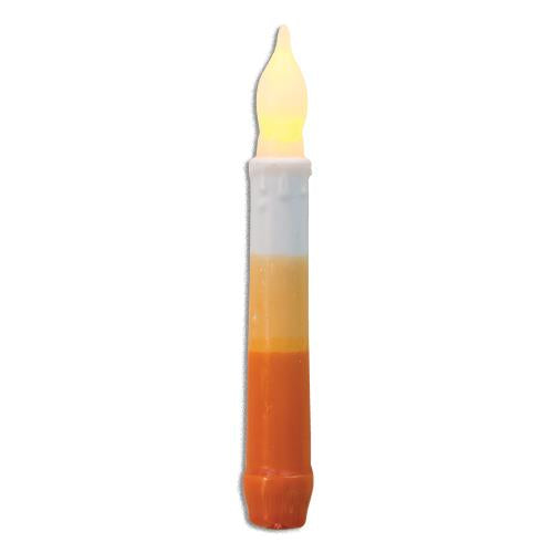 Candy Corn LED Taper 6.5" (Pack of 4)