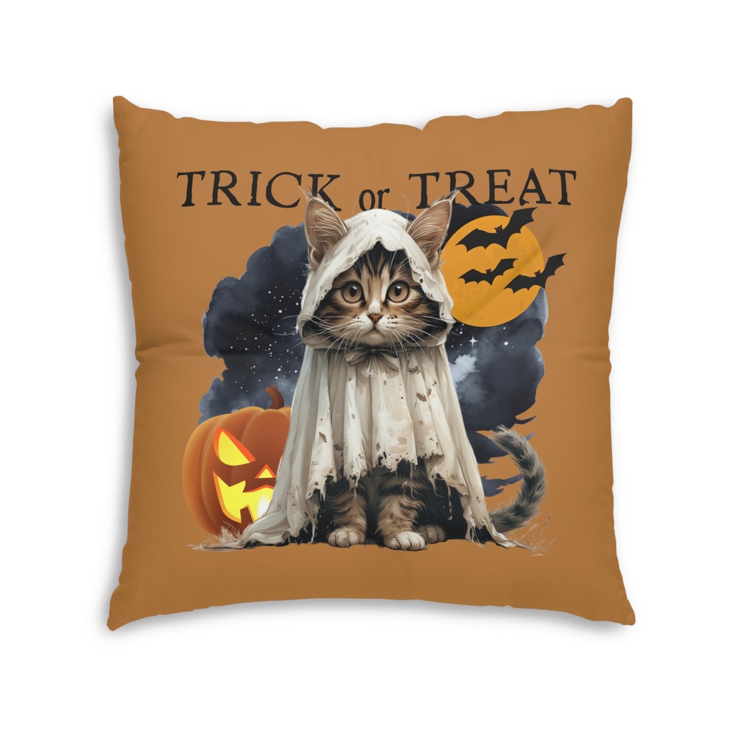 Halloween Square Cat Floor Pillow for Cozy Holiday Decor
