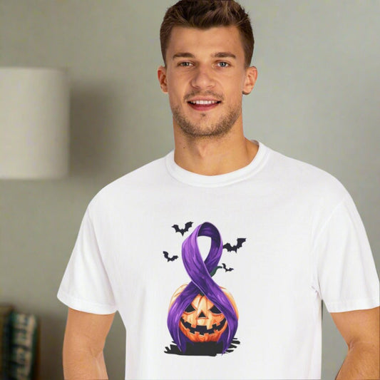 Spooky Season, Still Strong — Purple Ribbon Halloween Tee