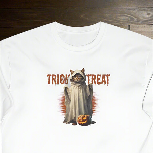 Halloween Trick-or-Treat Kitty Long-Sleeve Tee