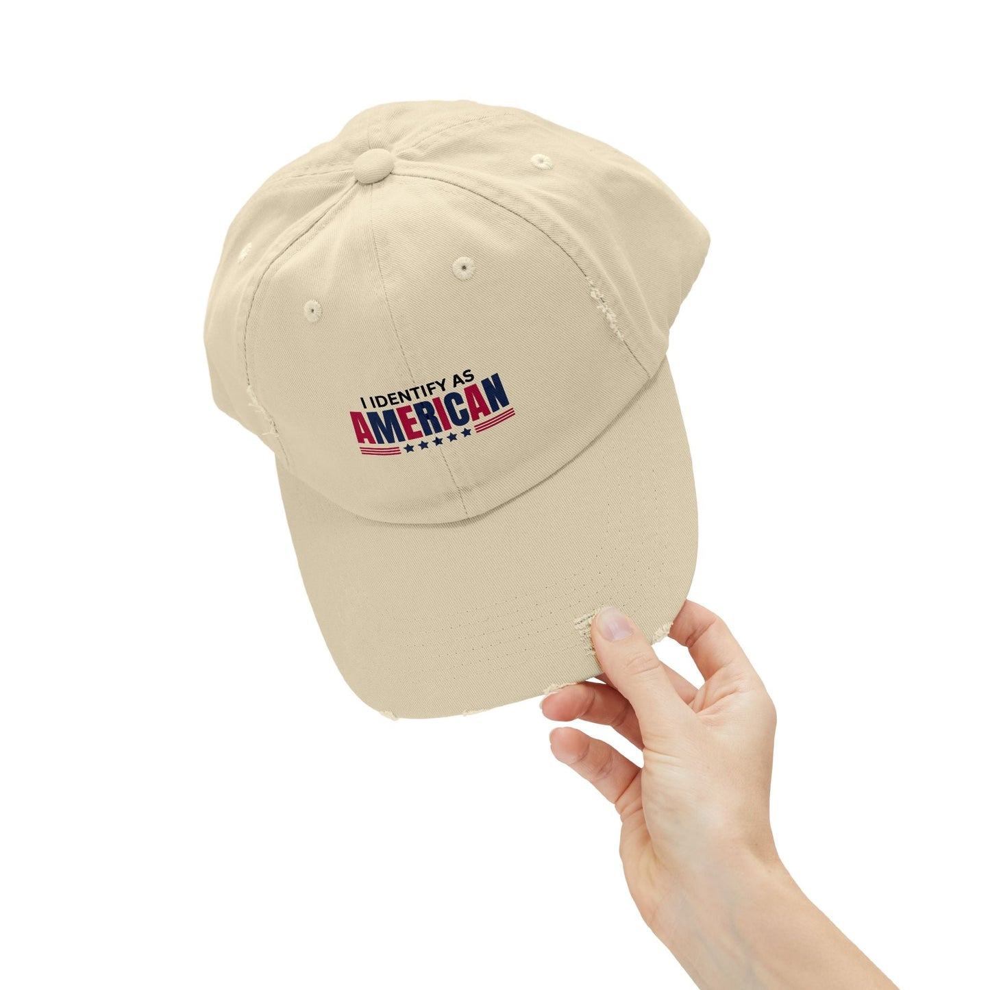 I Identify as American Unisex Distressed Cap