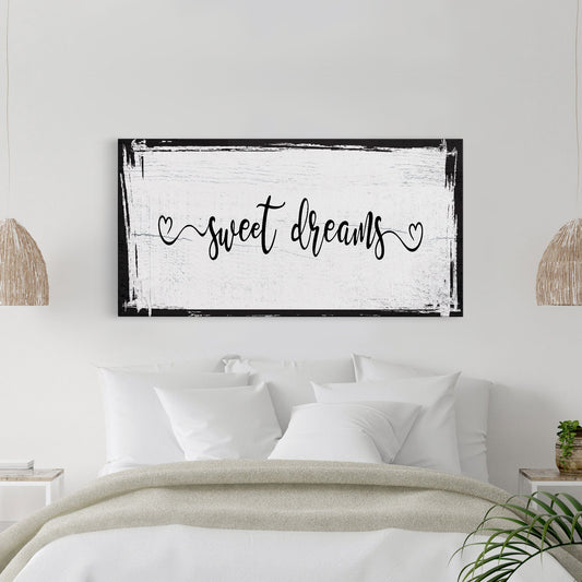 sweet dreams sign, bedroom wall decor, canvas print, master bedroom decor, canvas framed sign, bedroom wall art, master bedroom sign