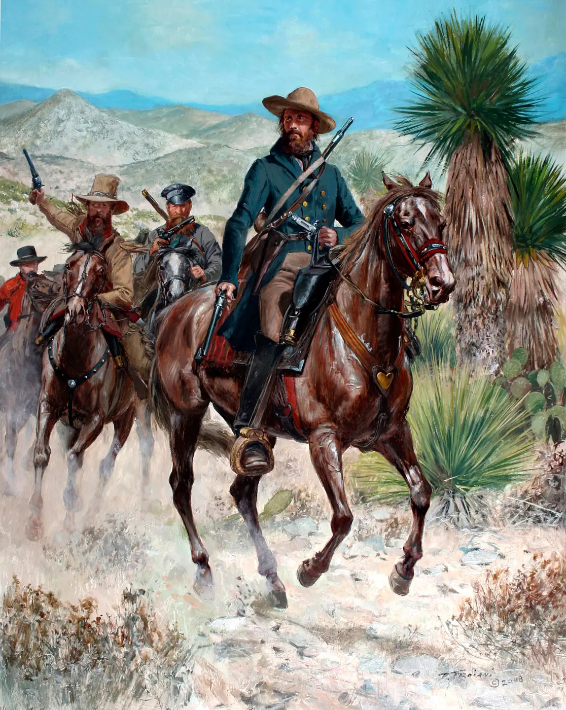 Hay's Regiment Mounted Texas Volunteers, Mexican War, 1847 - Canvas Giclee