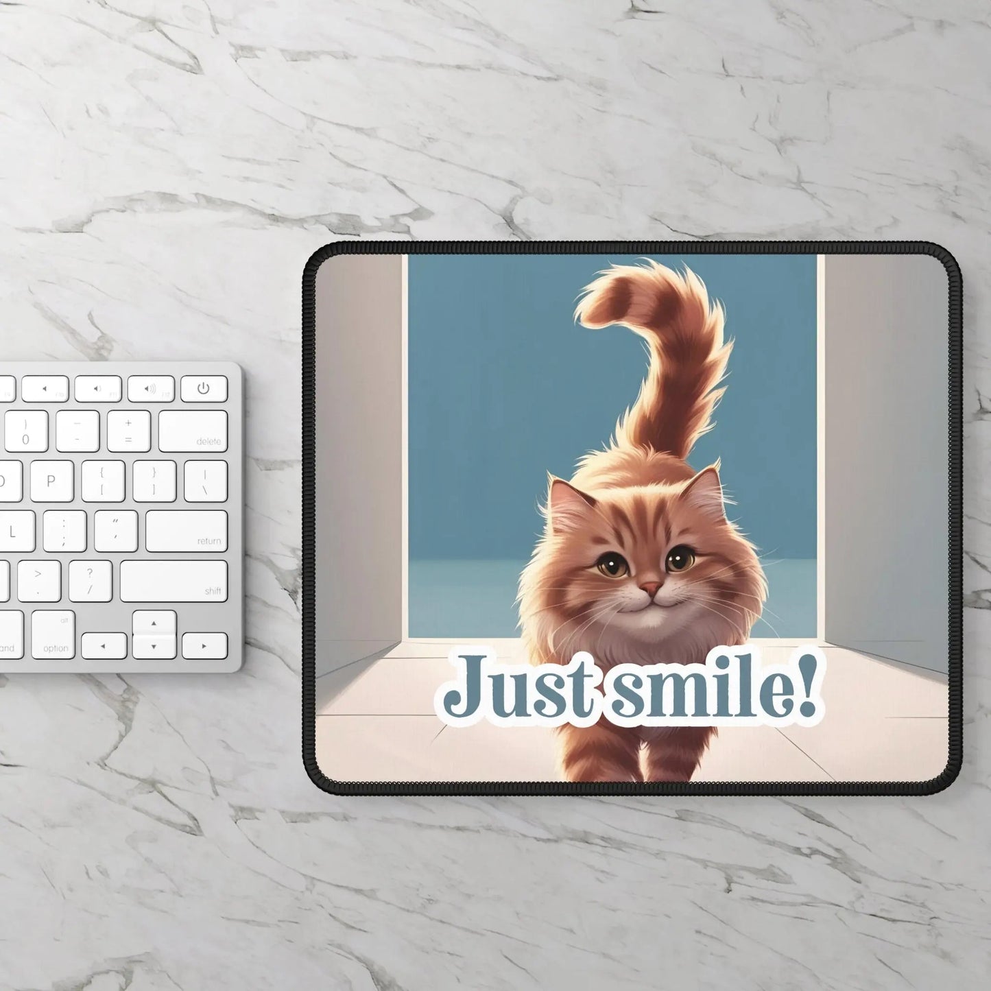 Just Smile! Cat Gaming Mouse Pad - Cute Desk Accessory